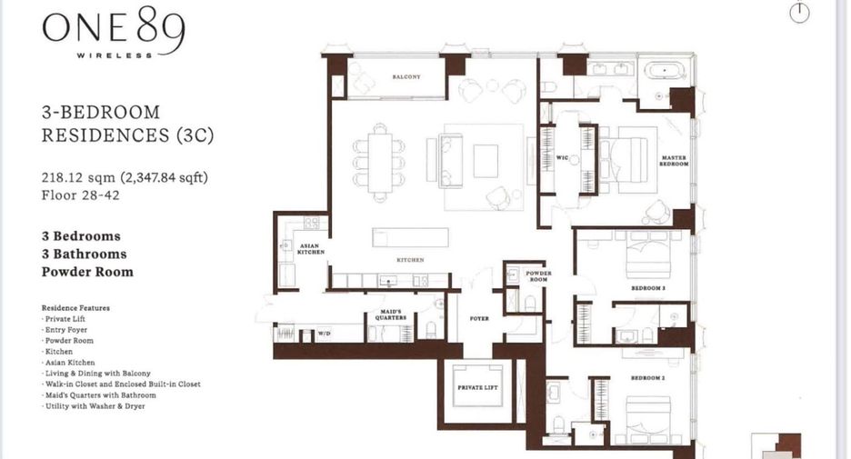 Wohnung zum Kauf mit 3 Zimmer in Sathon, Bangkok