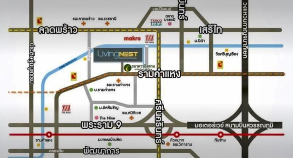À louer 1 chambre condo à Bang Kapi, Bangkok