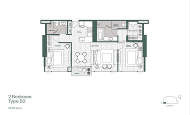 Wohnung zum Kauf mit 2 Zimmer in Bang Rak, Bangkok
