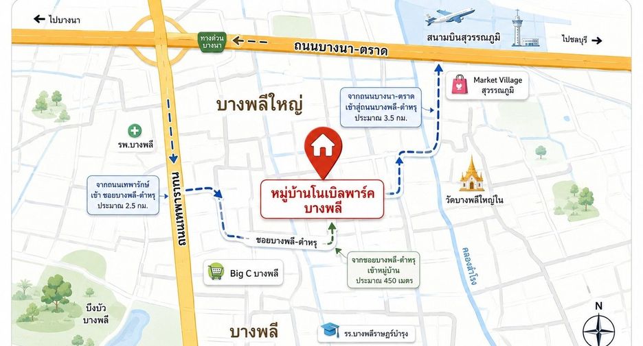 À vendre 3 chambres maison à Bang Phli, Samut Prakan
