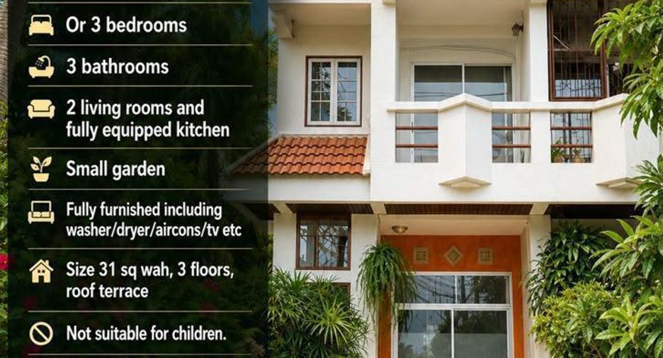 For rent 3 bedrooms townhouse in Bang Na, Bangkok