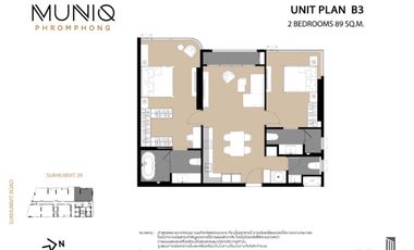 Wohnung zum Kauf mit 2 Zimmer in Khlong Toei, Bangkok