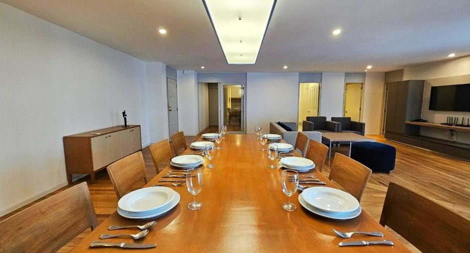 À louer 3 chambres appartement avec services à Sathon, Bangkok