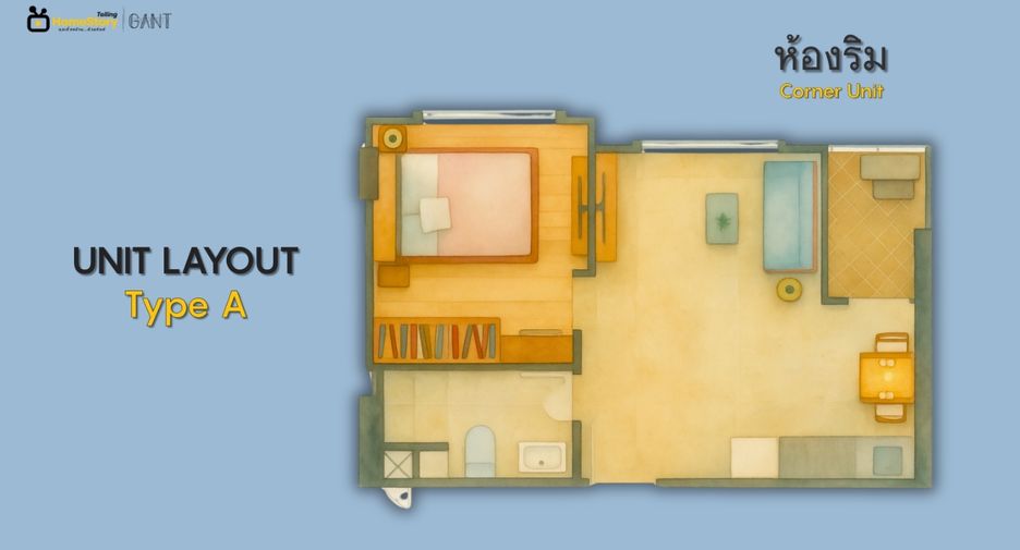 Condo en venta de 1 habitaciones en Mueang Nonthaburi, Nonthaburi