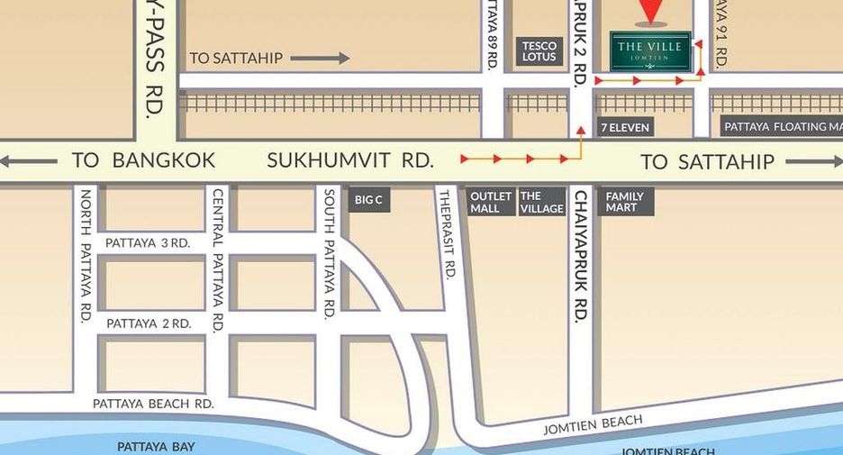 出租 3 卧室 公寓 在 Bang Lamung, Chon Buri