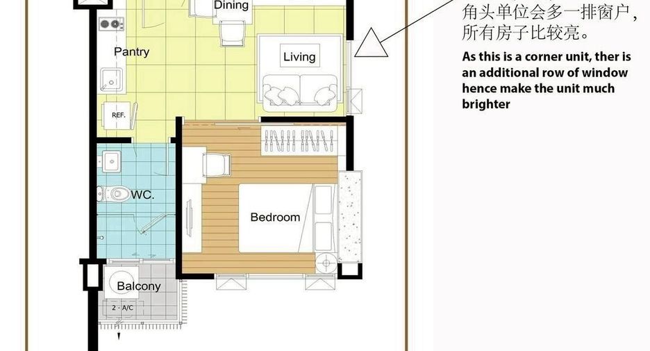 Wohnung zum Kauf mit 1 Zimmer in Khlong Toei, Bangkok