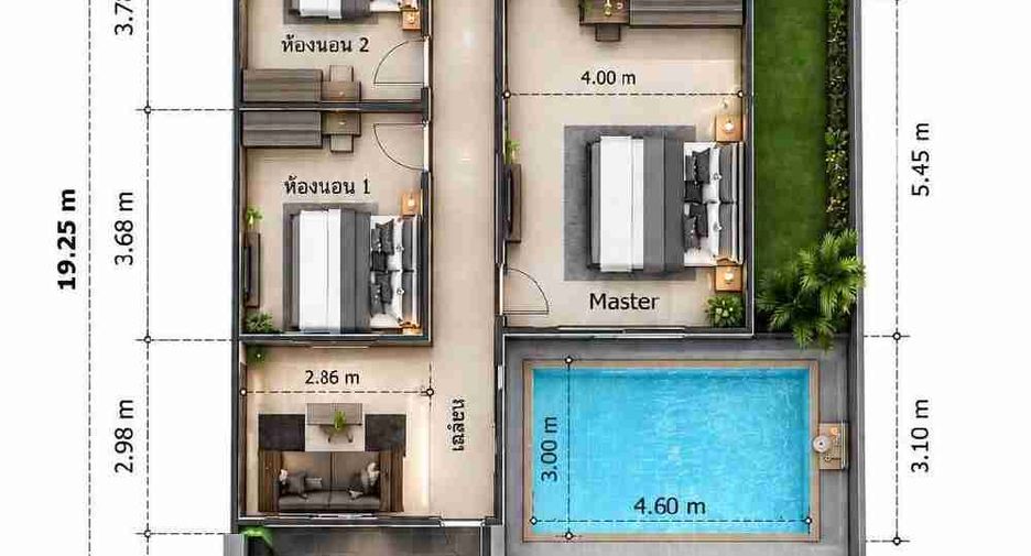 À vendre studio maison à Bang Lamung, Chonburi