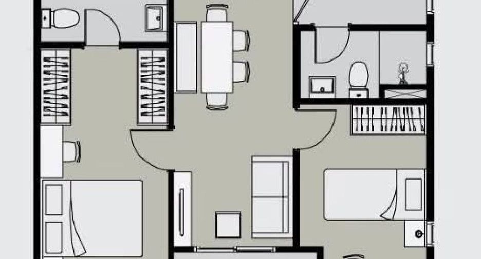 Condo en venta de 2 habitaciones en Huai Khwang, Bangkok