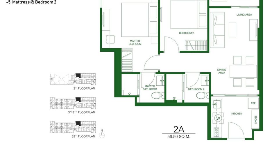 Condo en alquiler de 2 habitaciones en Chatuchak, Bangkok