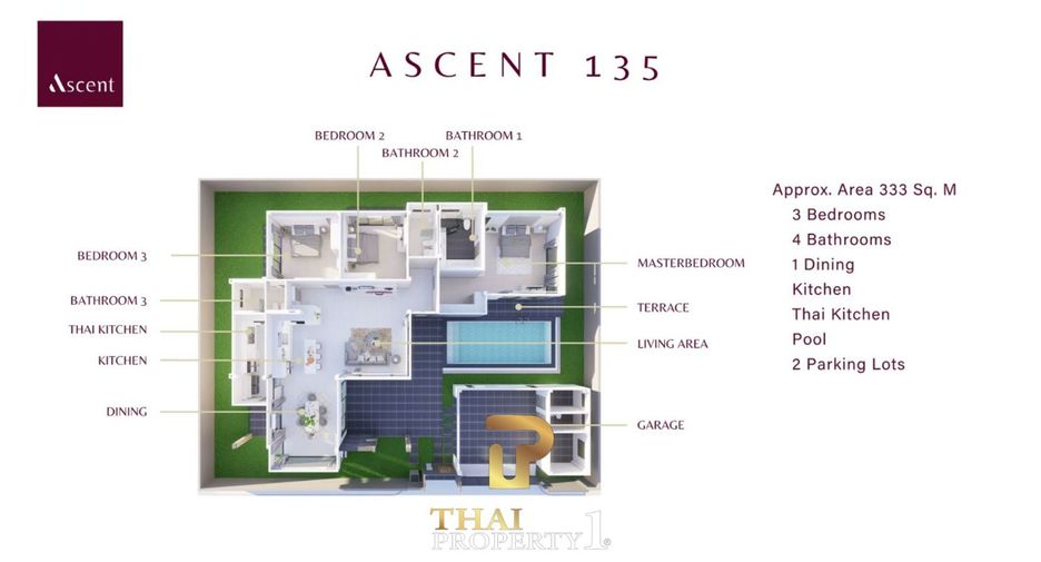 Villa zum Kauf mit 3 Zimmer in Huay Yai, Pattaya