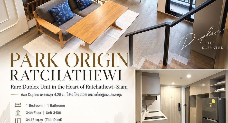 For rent and for sale 1 bed condo in Ratchathewi, Bangkok