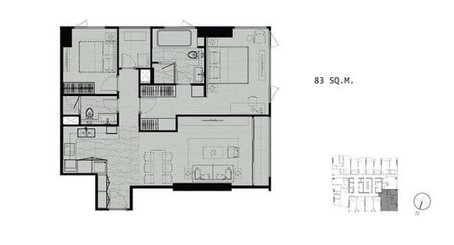 Condo en venta de 2 habitaciones en Khlong Toei, Bangkok