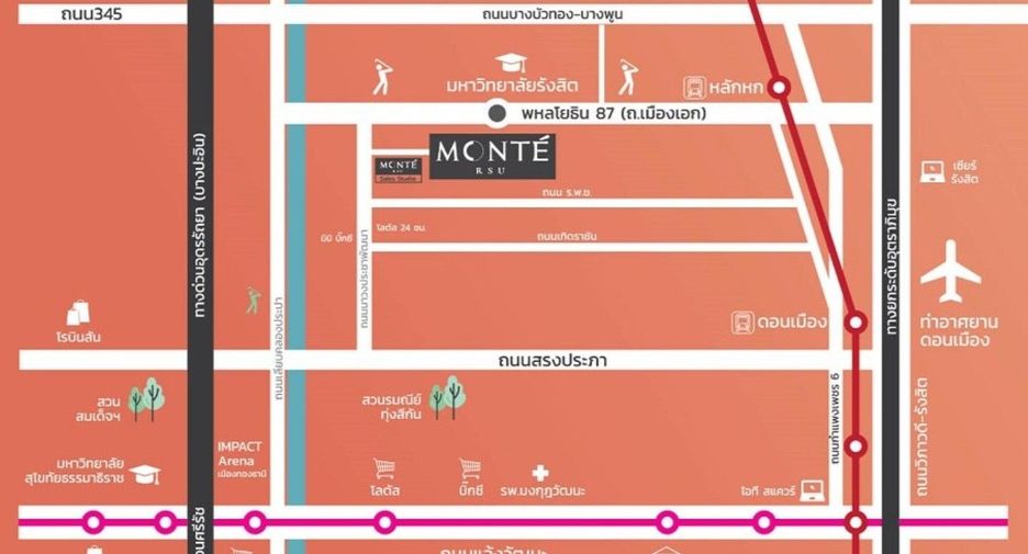 À vendre 1 chambre condo à Mueang Pathum Thani, Pathum Thani
