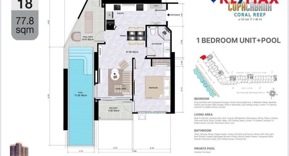 Wohnung zum Kauf mit 1 Zimmer in Jomtien, Pattaya