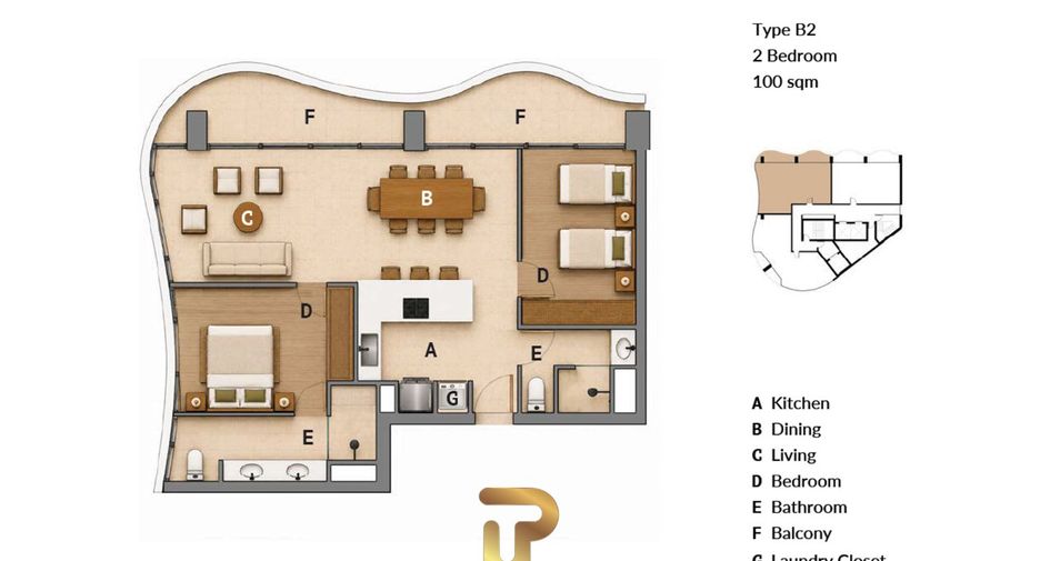 Condo en venta de 2 habitaciones en Bang Lamung, Chonburi