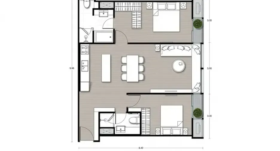 For rent 2 bedrooms condo in Watthana, Bangkok