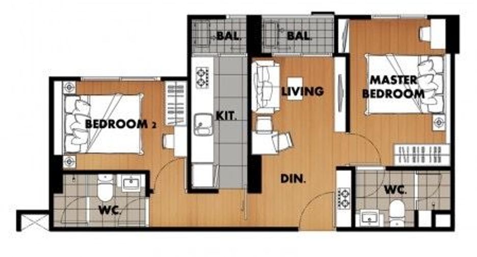 For sale 2 bedrooms condo in Phra Khanong, Bangkok