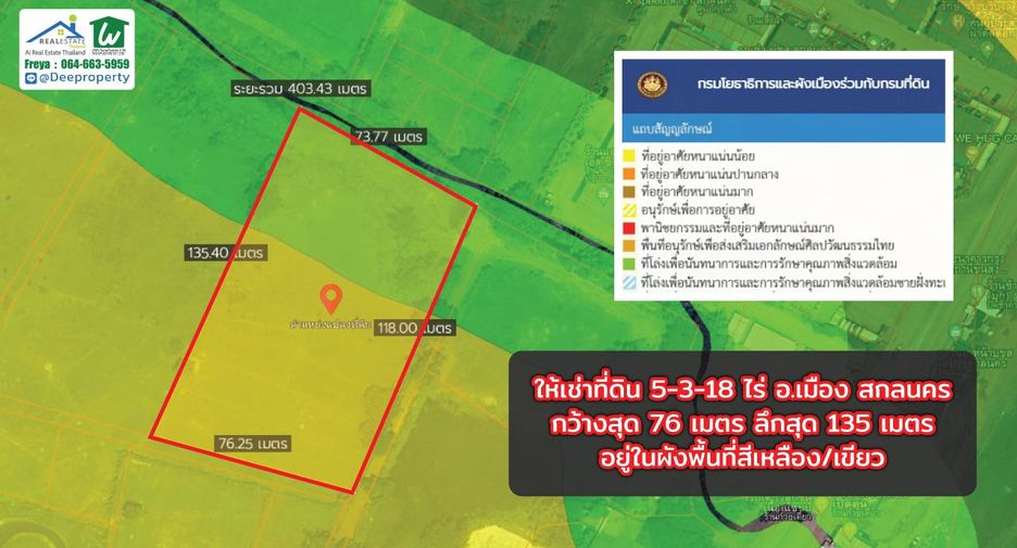 For rent land in Mueang Sakon Nakhon, Sakon Nakhon