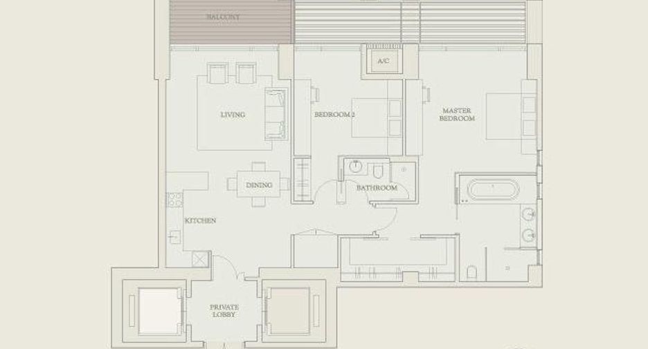 Wohnung zum Kauf mit 2 Zimmer in Sathon, Bangkok