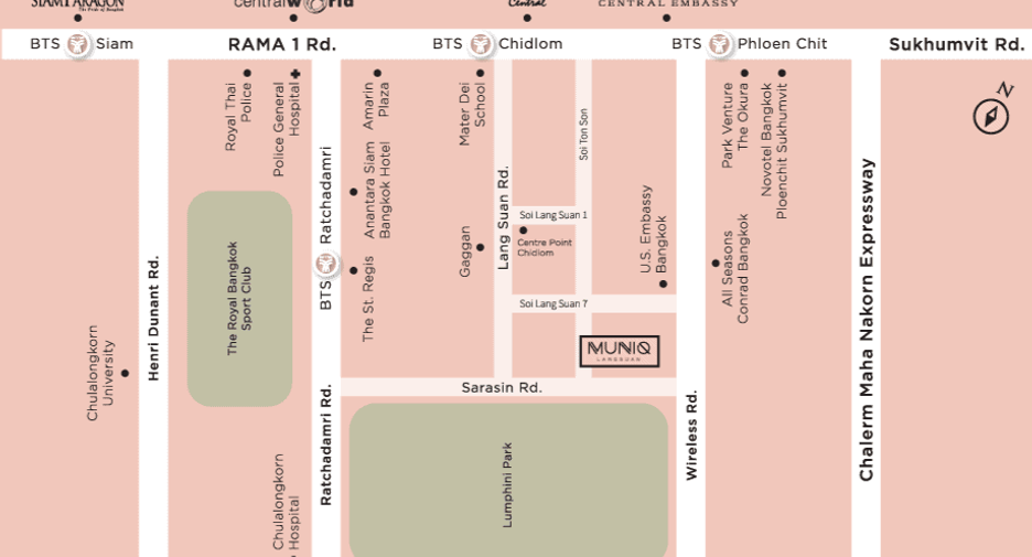 Wohnung zur Miete mit 3 Zimmer in Pathum Wan, Bangkok