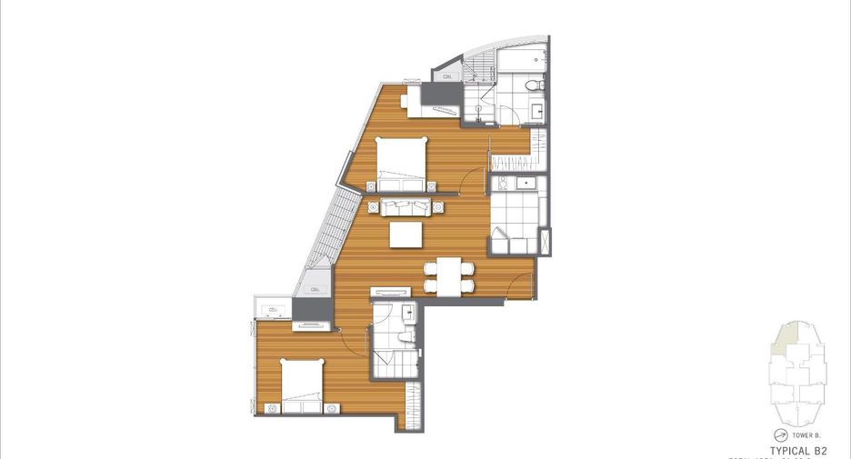 For rent 2 ベッドルーム condo in Khlong Toei, Bangkok