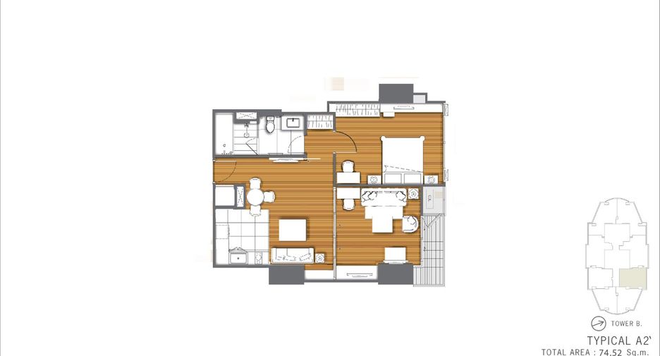 For rent 1 Beds condo in Khlong Toei, Bangkok
