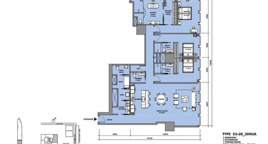 Wohnung zum Kauf mit 3 Zimmer in Sathon, Bangkok
