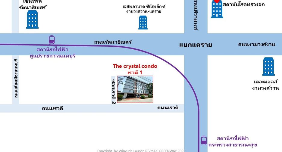 Condo en venta de 1 habitaciones en Mueang Nonthaburi, Nonthaburi